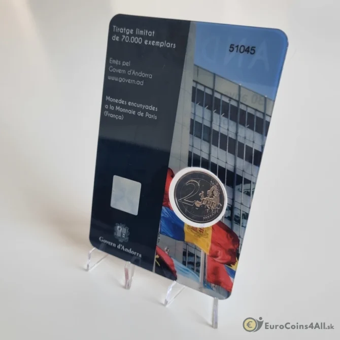 Andora 2023 2 euro – 30. výročie vstúpenia Andory do OSN (BU)